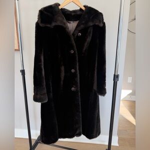 Tissavel of France Brown Faux Fur Coat
